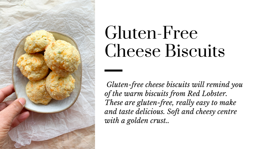 Gluten-free cheese biscuits that are easy to make, only require 7 ingredients, are ready fro start to finish in less than 20 minutes and soft and cheesy on the inside. Best cozy comfort food.
