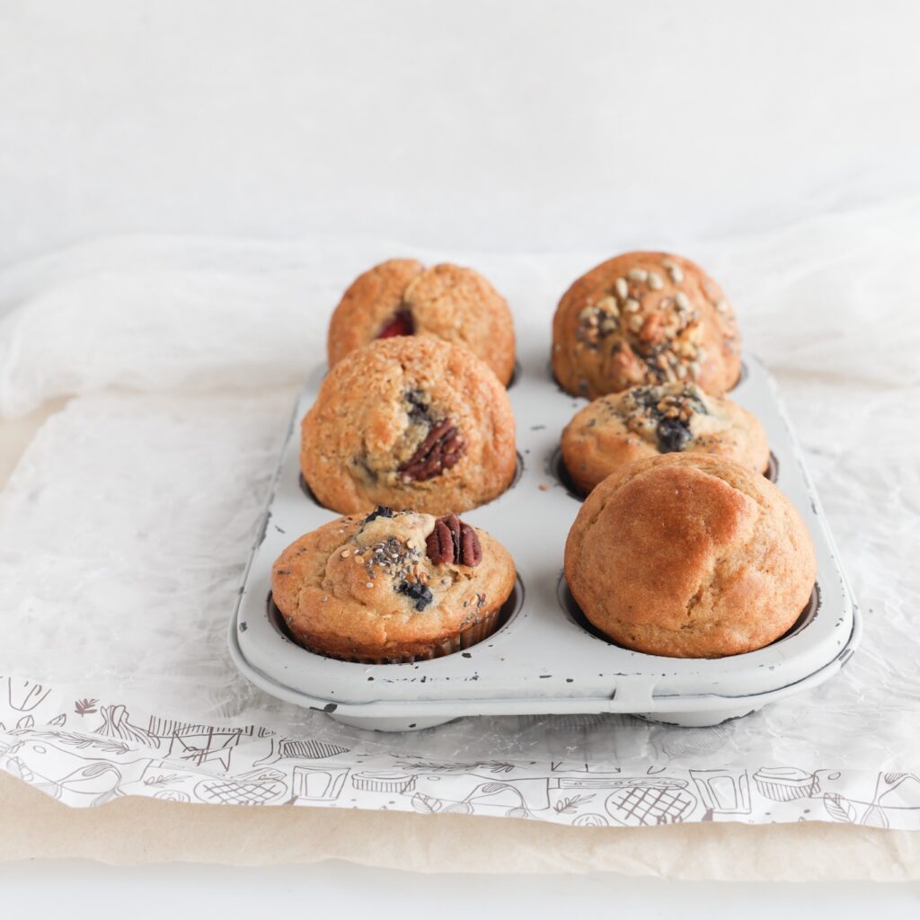 This gluten-free plain muffin recipe is easy to make, uses simplest of ingredients and can be flavoured with any number of mix-ins. Perfect for grab and go breakfast, school lunch or afternoon snack.