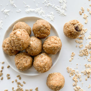 Gluten-free no bake peanut butter balls that are delicious and an easy snack that even kids can make.