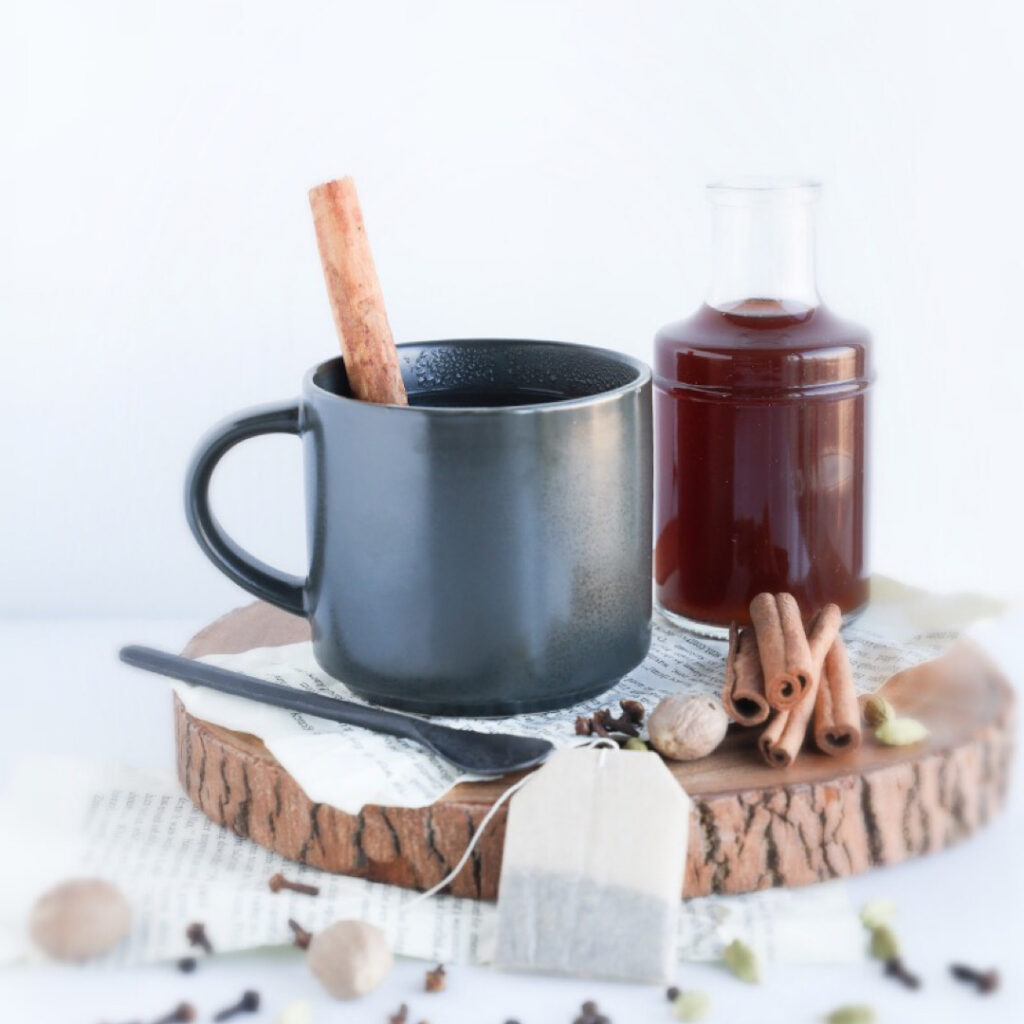 Gluten-free homemade chai tea concentrate is simple to make, uses whole spices and way cheaper then buying at Starbucks.