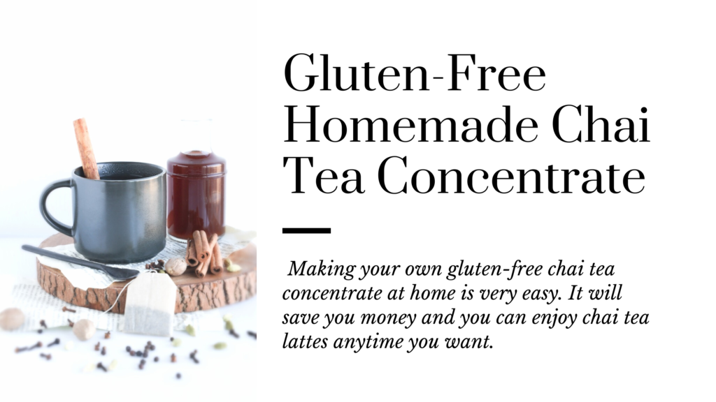 Gluten-free homemade chai tea concentrate is simple to make. uses whole spices and cheaper then Starbucks.