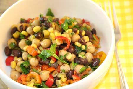 Gluten Free Chickpea and Bean Lime Salad