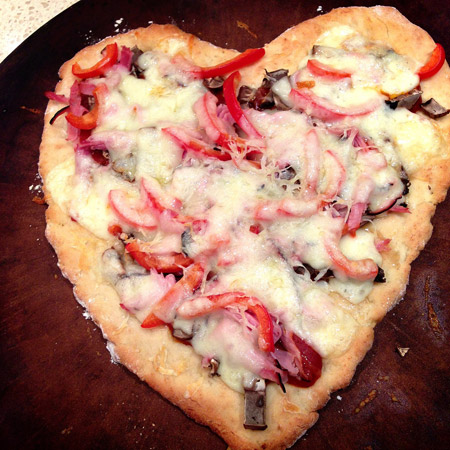 gluten free heart pizza