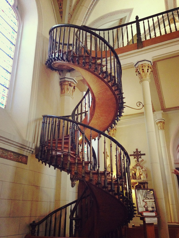 spiral church stairs santa fe new mexico