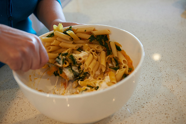 gluten free butternut squash spinach catelli pasta recipe