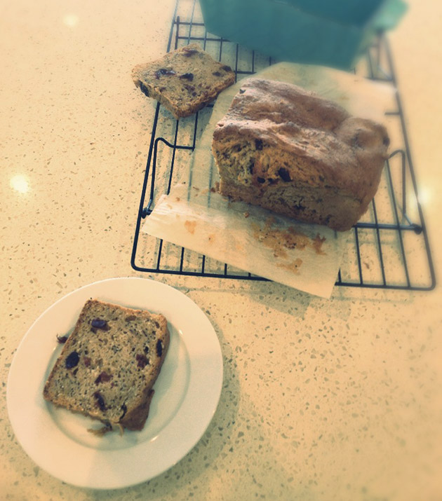 gluten free dairy free cranberry lemon poppyseed loaf recipe