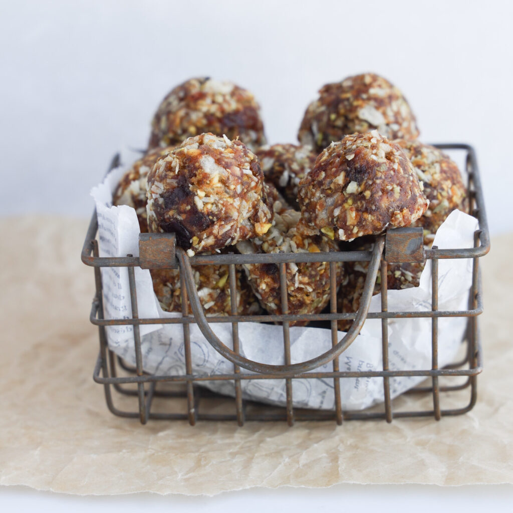 An easy to make gluten-free recipe for healthy bliss balls. Only 4 ingredients needed to make these tasty no-bake snacks.
