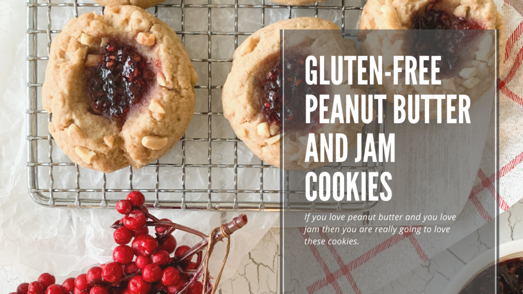 A gluten-free peanut butter and jam sandwich made into a cookie.