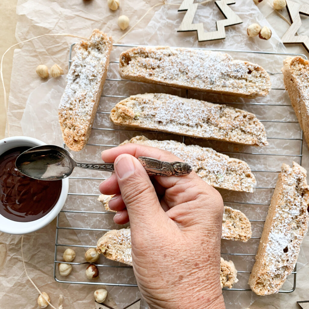 Gluten-free hazelnut pistachio biscotti that is crispy and crunchy, full of nutty flavours and perfect for dunking.