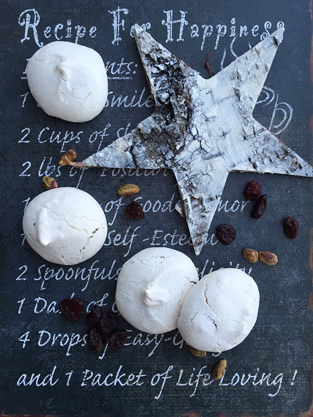 gluten free dairy free cherry pistachio meringue pillows recipe