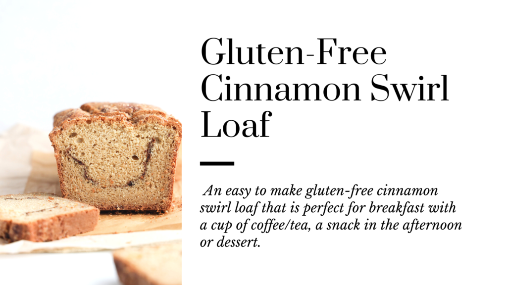 An easy to make gluten-free cinnamon swirl loaf that is perfect for breakfast, a snack in the afternoon or dessert.