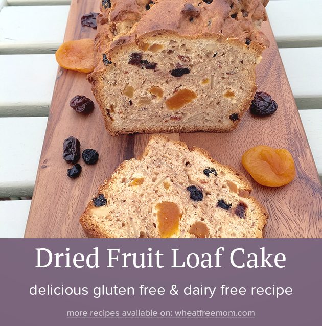 gluten free dried fruit loaf cake recipe