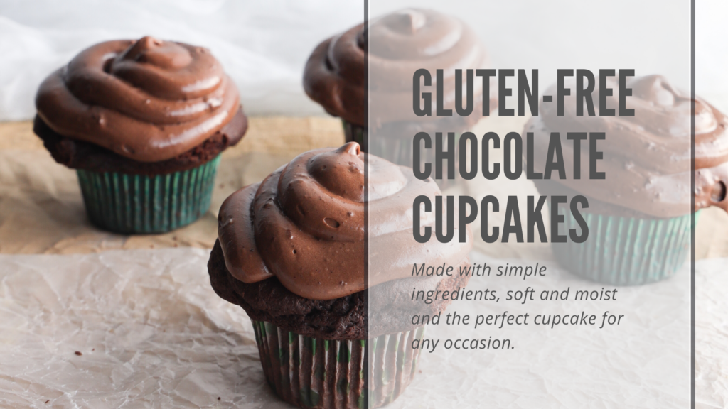 Gluten-free chocolate cupcakes that are easy to make, delicious, soft and moist, full of chocolatey goodness and perfect for birthday parties and holiday celebrations. 