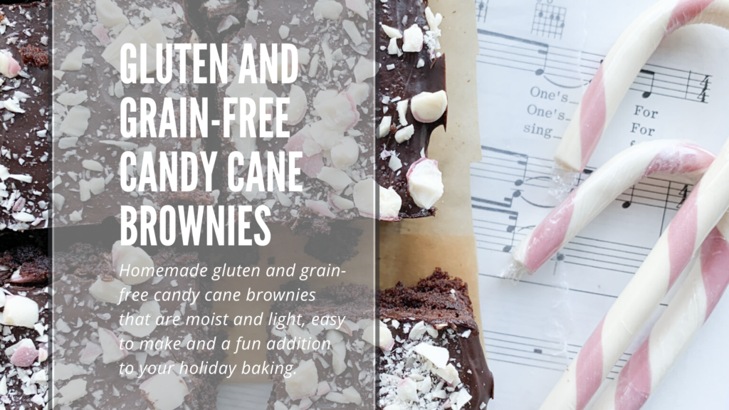 These gluten and grain-free candy cane brownies are soft and chewy and a fun dessert for the holidays.