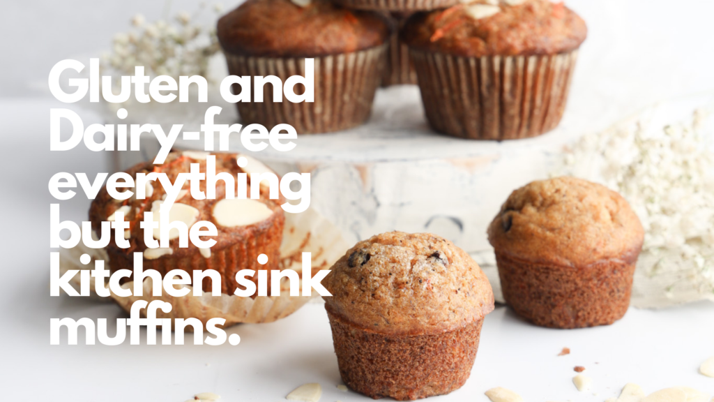 These gluten-free kitchen sink muffins are moist and not too sweet.
