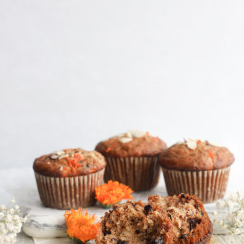 These gluten-free kitchen sink muffins are moist and not too sweet.