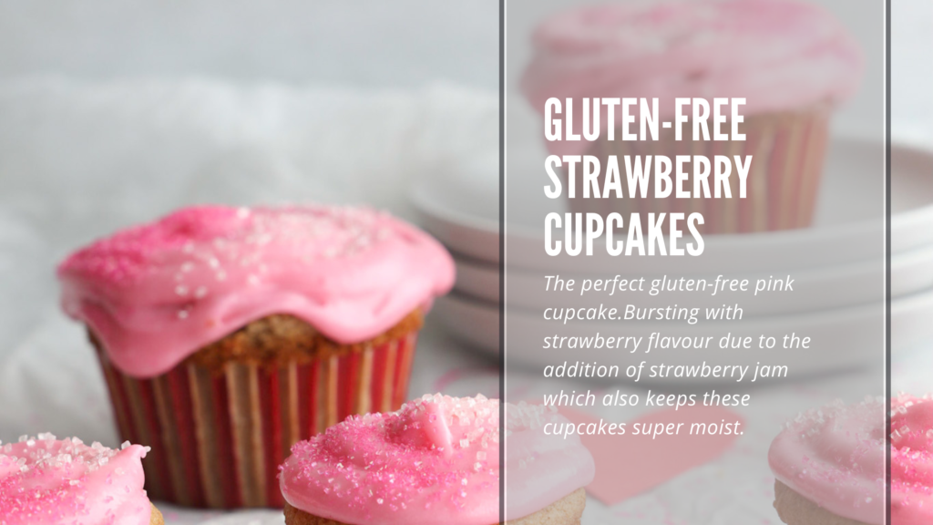 These gluten-free strawberry cupcakes are fluffy, moist and made with strawberry jam. The gluten-free cupcakes are easy to make and perfect for any birthday, baby shower and celebration
