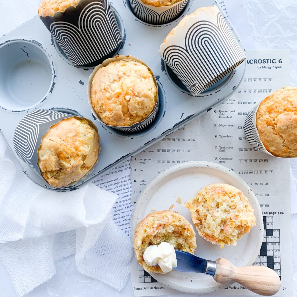 Gluten-free zucchini carrot parmesan muffins are perfect for a savoury breakfast or as a side dish with soup and salad.