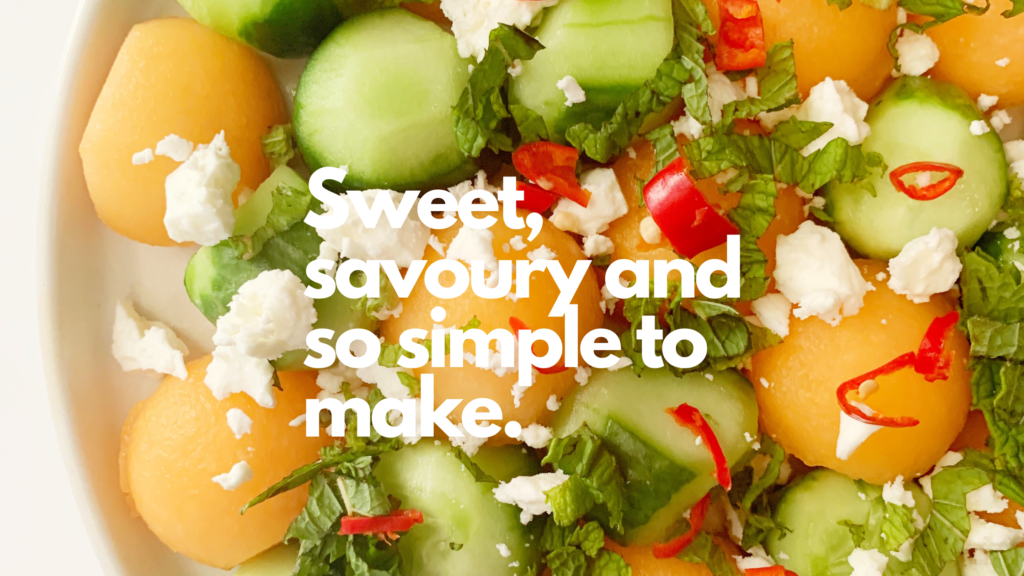 Turn ripe cantaloupe into a healthy and delicious gluten-free summer salad.