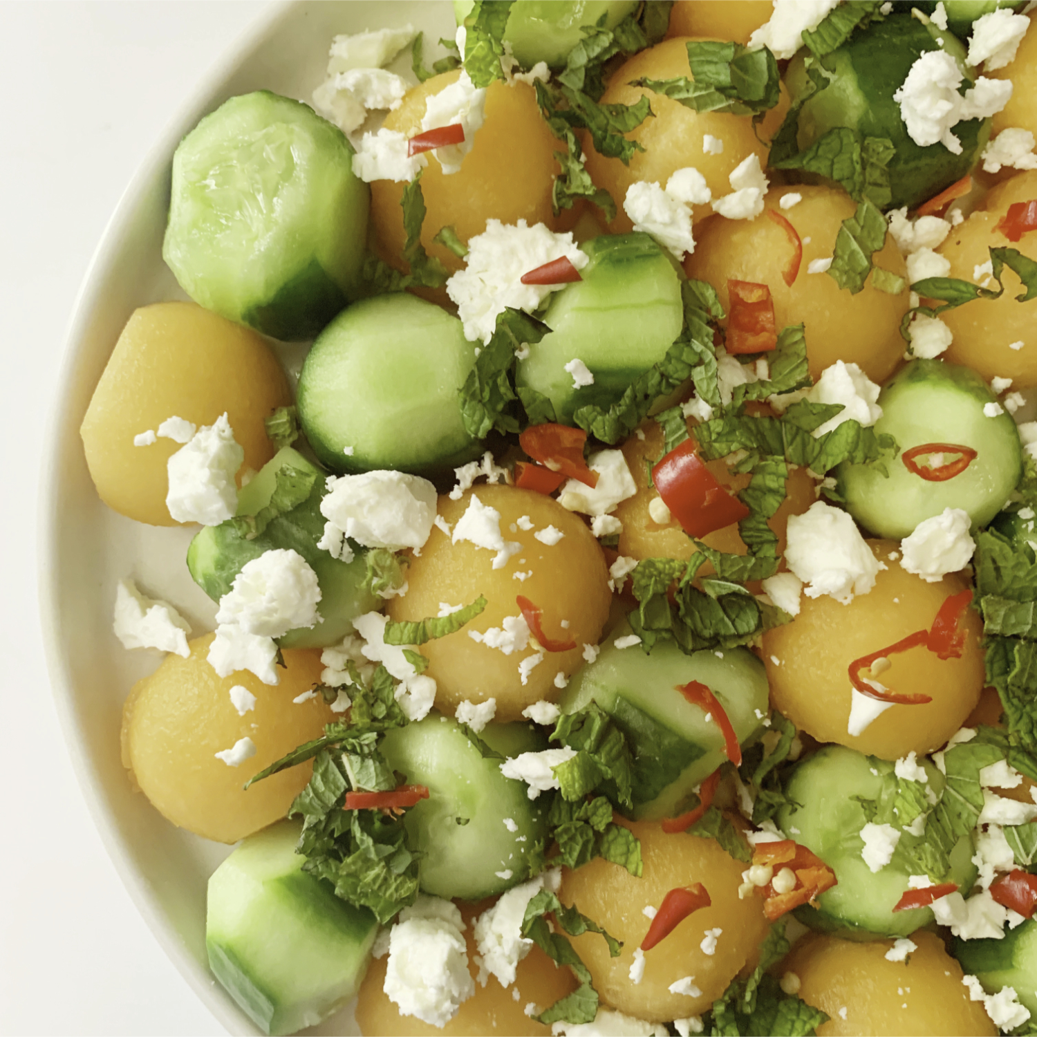 Cantaloupe and Cucumber Salad | Wheat Free Mom