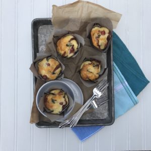 These gluten-free egg cups are super simple to make and are get for breakfast. I like to have them on hand for a grab and go snack but it is also a good low-carb snack in the afternoon.