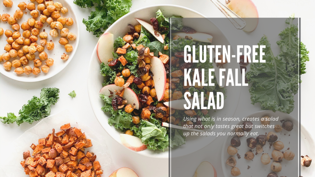 All the best fall flavours in  this big beautiful gluten-free kale salad.