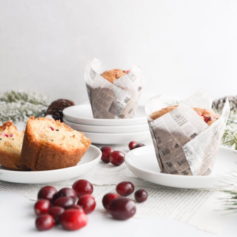 Do you have a 1/2 of a bag of fresh cranberries in your fridge or freezer post holidays? Then you are going to want to make my gluten-free cranberry muffins. Bursting with flavour, moist and airy and terrific for breakfast.