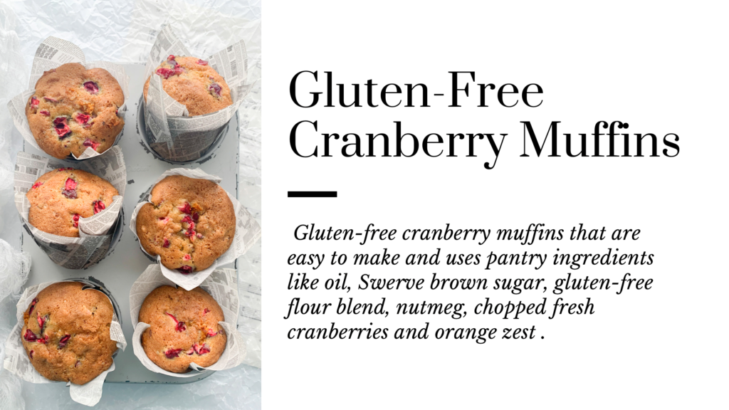 Do you have a 1/2 bag of fresh cranberries in your fridge or freezer now post holidays? Then you are going to want to make these gluten-free cranberry muffins that are easy to make, moist and airy and bakery size.