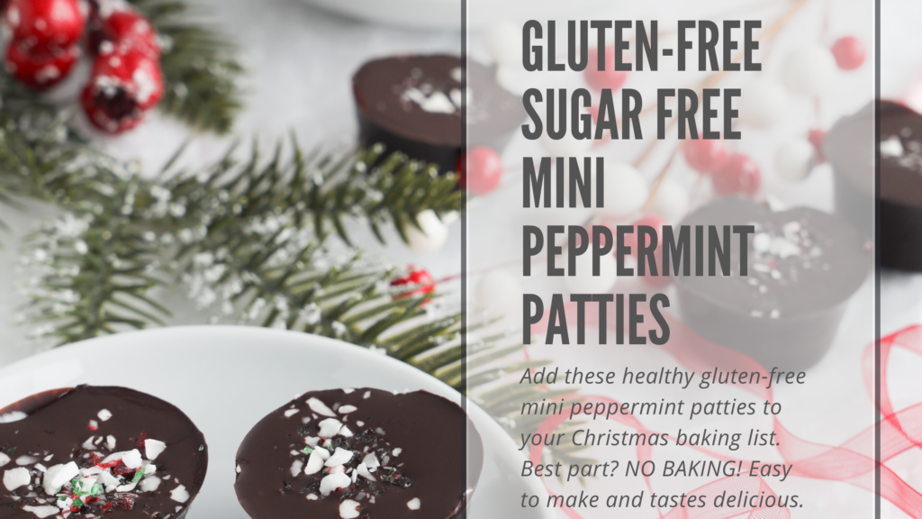Gluten-free Mini peppermint patties are a delicious, no-bake, sugar free, easy to make treat for the holidays. A creamy minty filling and a rich chocolate coating that everyone will love + it is healthier for you.