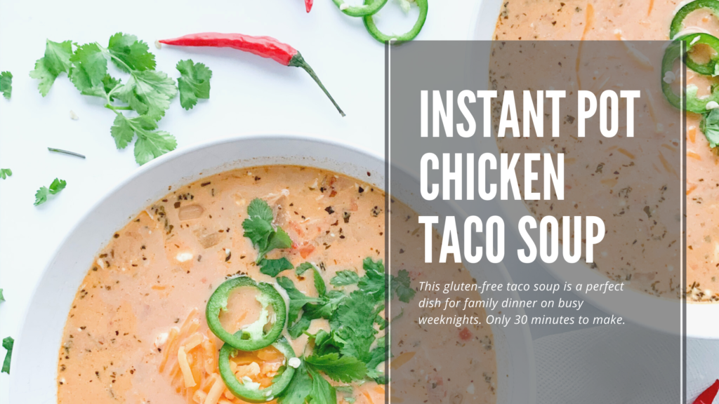 Instant pot chicken taco soup that is gluten-free, low carb and keto.