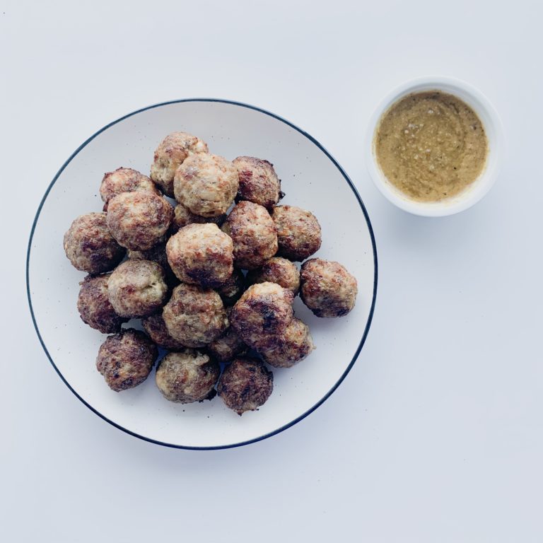 This easy gluten-free recipe for low carb air fry meatballs uses simple ingredients.