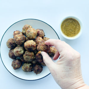 This easy gluten-free recipe for low carb air fry meatballs uses simple ingredients.