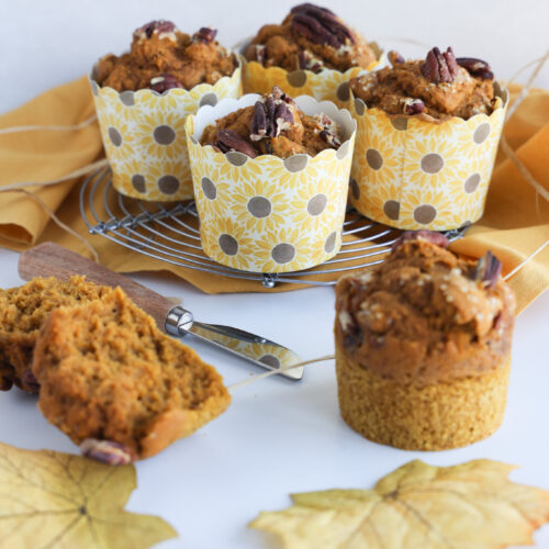 Incredibly moist and packed with flavour these gluten-free pumpkin muffins are perfect for fall.