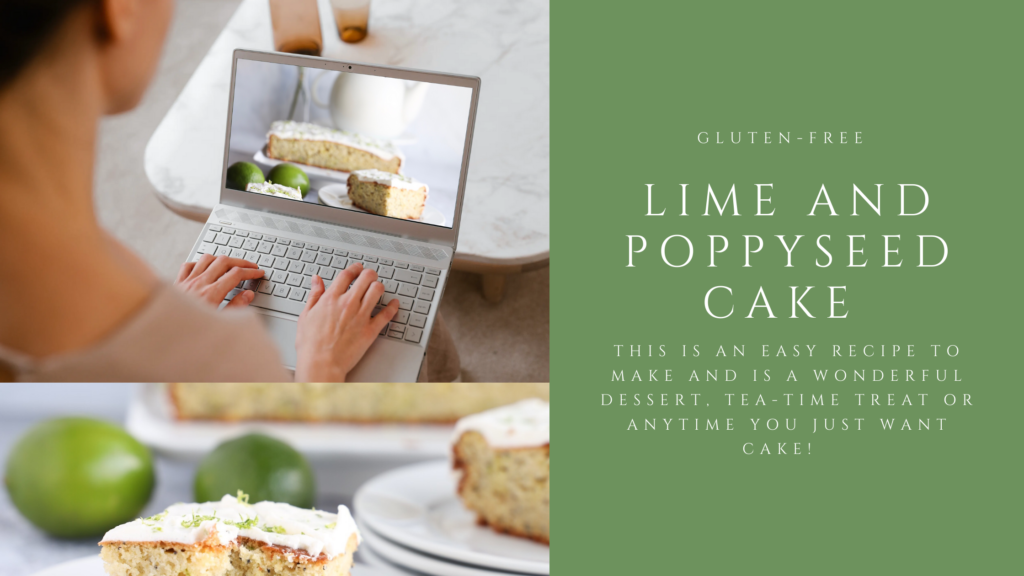 This gluten-free lime poppyseed cake is tangy, dotted with poppyseeds and is light and fluffy.