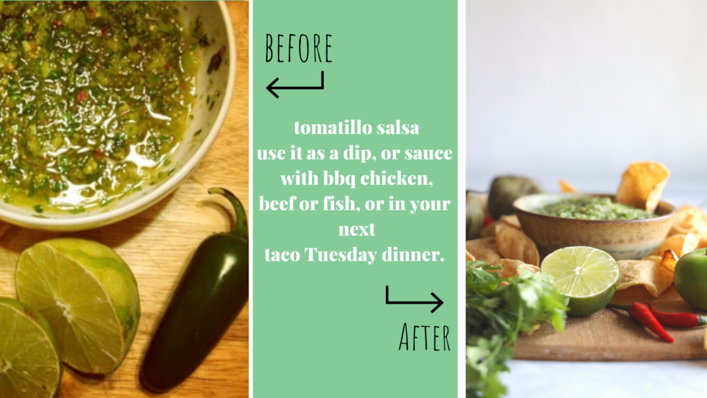 This gluten-free tomatillo salsa is packed with flavour and is super simple to make in a food processor.