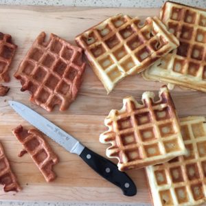 These gluten-free pumpkin waffles are fun to make for breakfast or brunch. I like to top the waffles with maple butter.