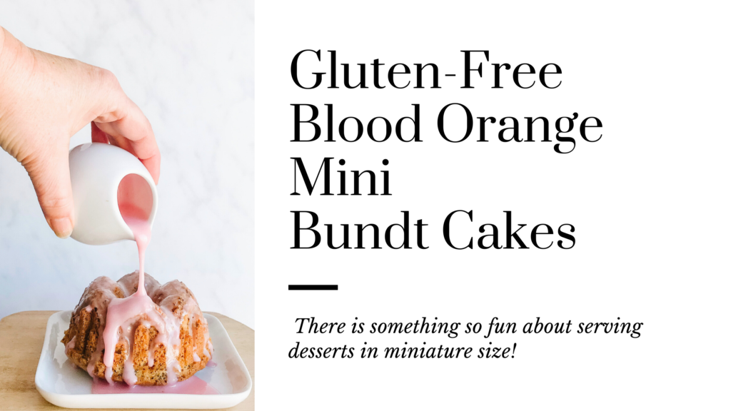 These easy to make gluten-free mini bundt cakes are moist, dotted with poppyseeds and loaded with fresh blood orange flavor.