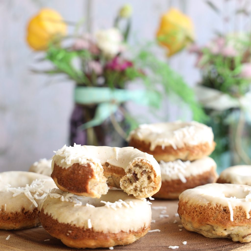A gluten-free donut inspired by the southern recipe for Hummingbird Cake