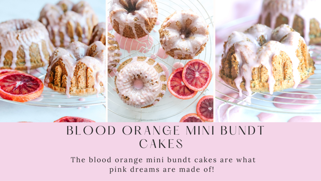 These easy to make gluten-free mini bundt cakes are moist, dotted with poppyseeds and loaded with fresh blood orange flavour.