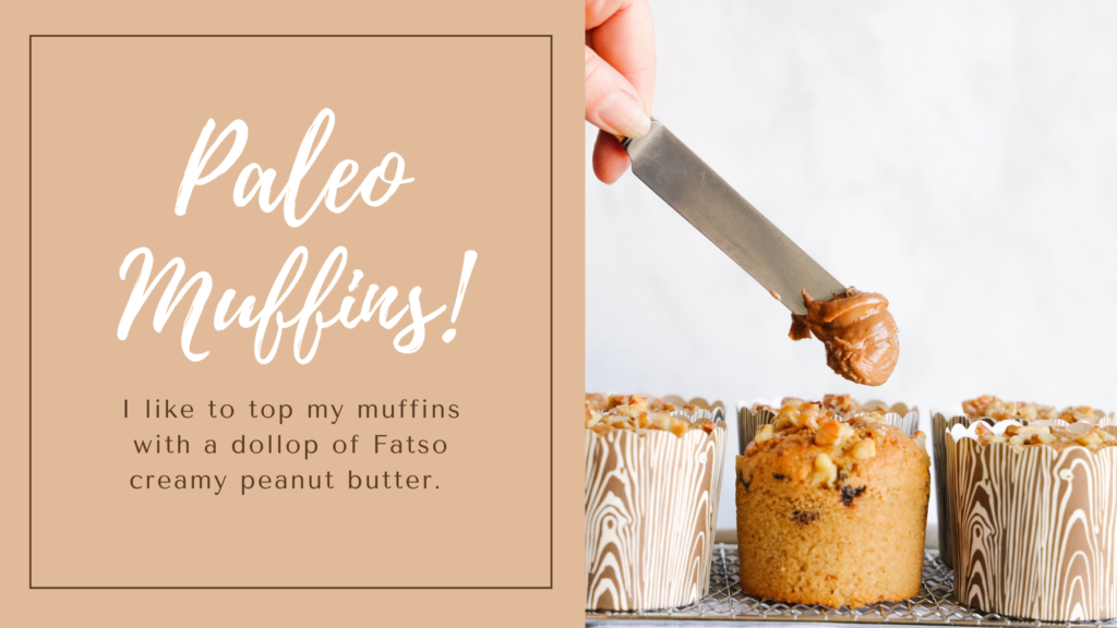 These easy to make gluten-free paleo walnut muffins are made with simple ingredients like almond flour, eggs, powdered peanut butter and chocolate chips.