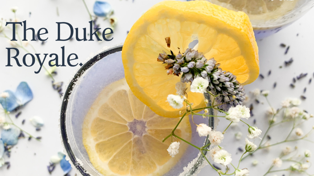 Sparkly, frosty and a little bit floral this lavender and limoncello gin cocktail is a refreshing drink that is delicious! Named The Duke Royale in honour of Prince Philip this cocktail is sophisticated and classic.