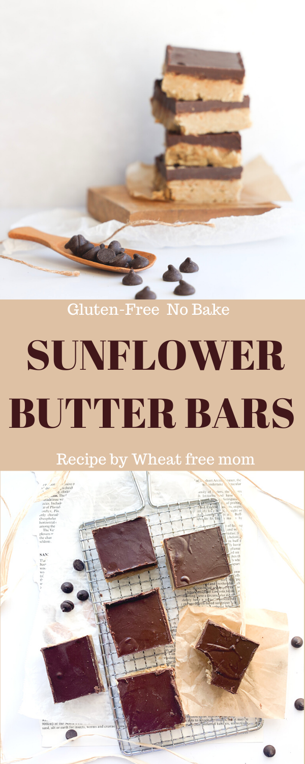 GlutenFree No Bake Sunflower Butter Bars Wheat Free Mom