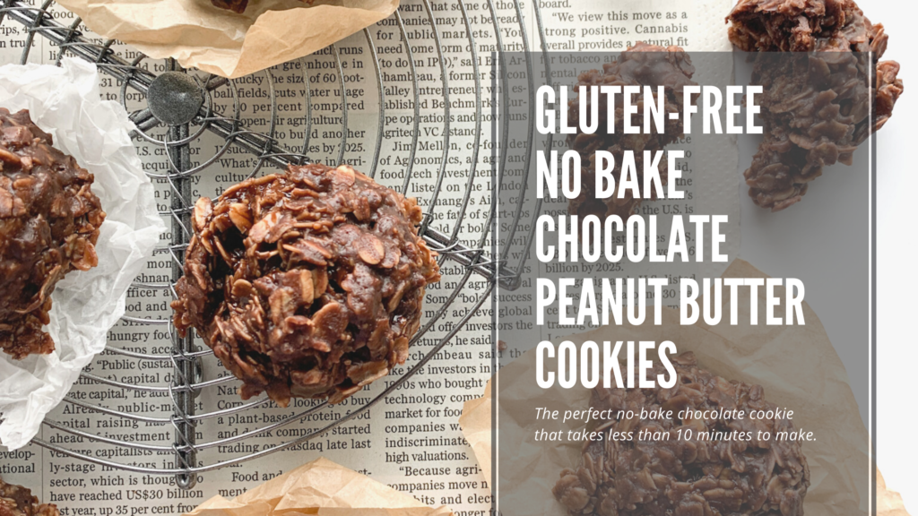 These gluten-free no-bake chocolate PB cookies are made with simple pantry ingredients and only take 10 minutes to make.