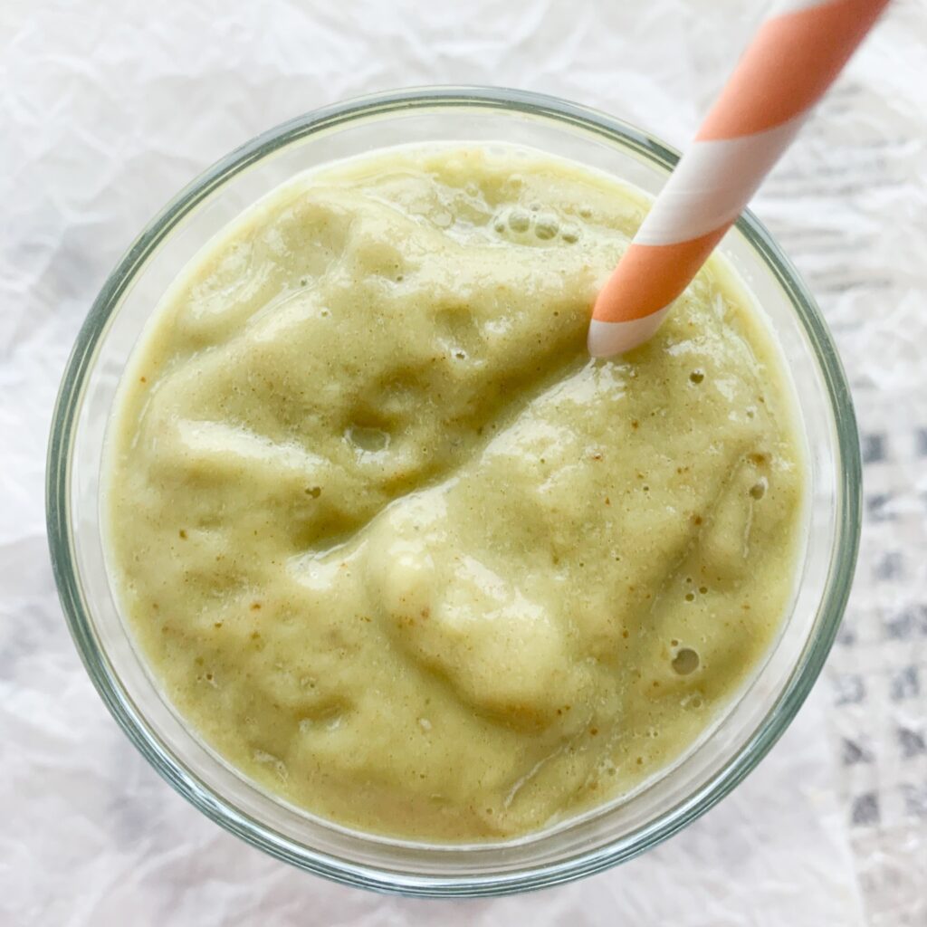 This gluten-free matcha morning smoothie is the perfect thing to get your day started. Made with coconut water, dates, avocado and matcha it is loaded with green goodness and health benefits.