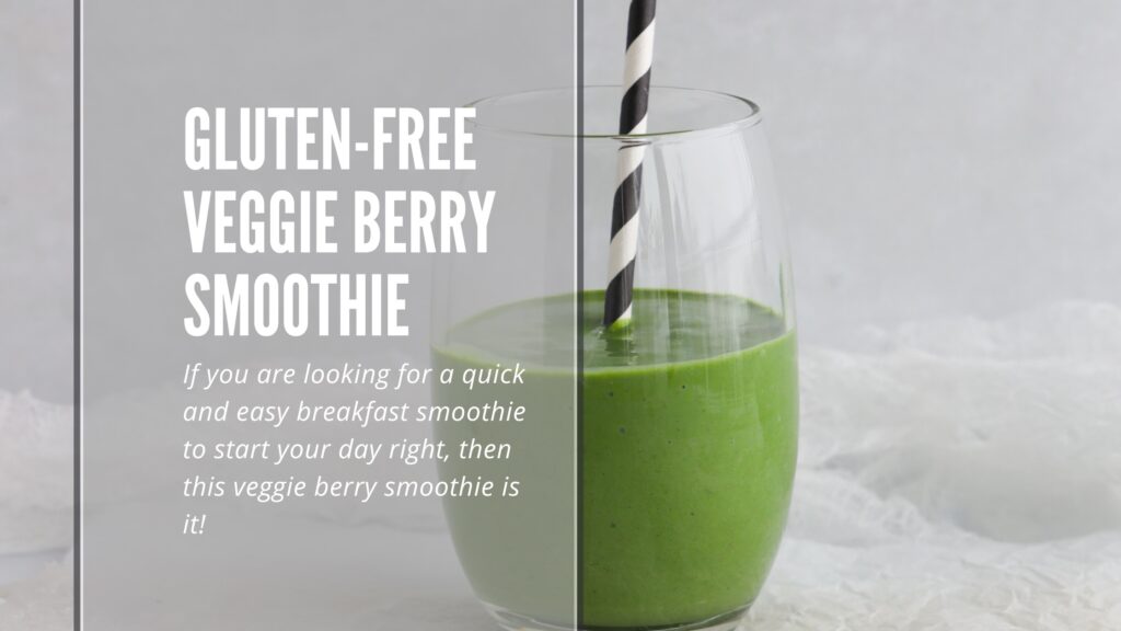 This gluten-free veggie berry smoothie is healthy, naturally sweet and delicious. Made with just 5 ingredients it is a great way to start your day, as breakfast or even a post workout drink.