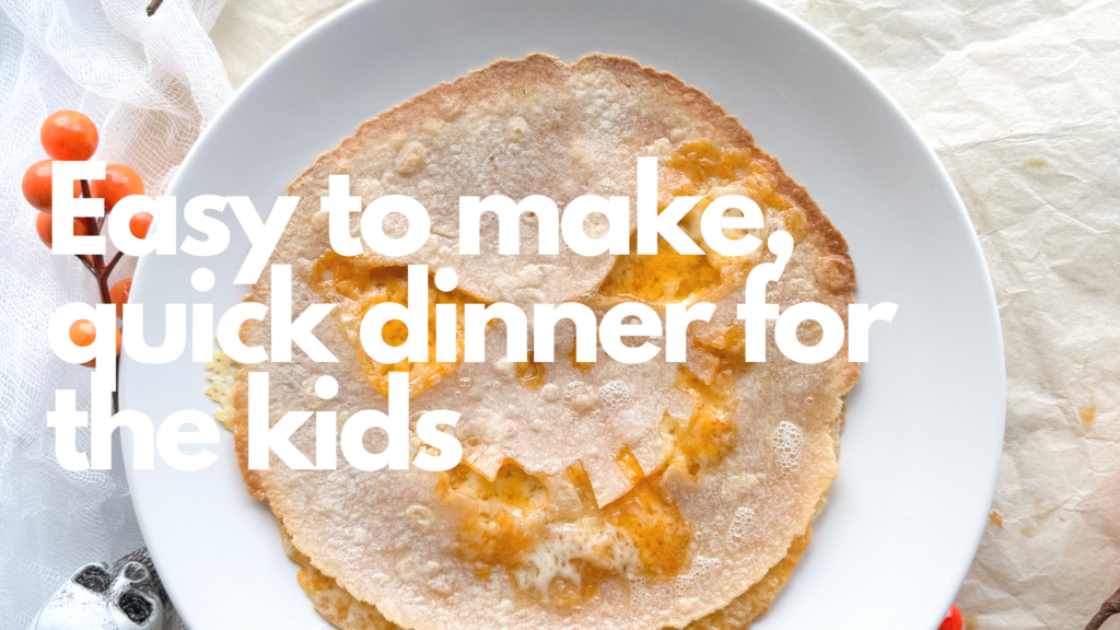 Make these gluten-free pumpkin quesadillas for dinner before Halloween. Cut pumpkin faces into each tortilla before adding to cheese one. A fun, kid friendly, easy to make, quick dinner for the family.