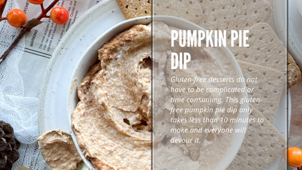 Gluten-free pumpkin pie dip is quick and easy, no-bake, uses just 5 ingredients and tastes like pumpkin pie filling. Perfect gluten-free dessert for fall, Halloween or Thanksgiving.